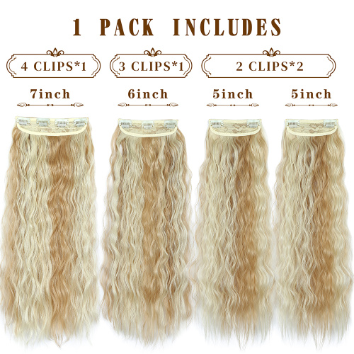 Alileader Cheap Heat Resistant Fiber Virgin Hair Piece Synthetic One Piece Corn Wave 11 Clips Clip In Hair Extensions Supplier, Supply Various Alileader Cheap Heat Resistant Fiber Virgin Hair Piece Synthetic One Piece Corn Wave 11 Clips Clip In Hair Extensions of High Quality