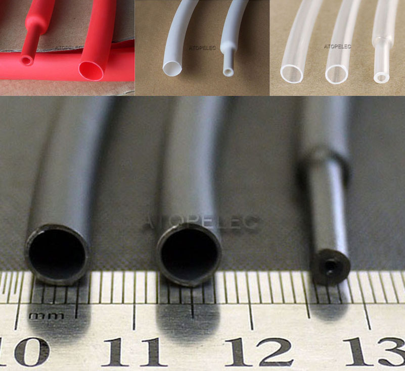 4mm/6mm/8mm Diameter Adhesive Glue Lined 4:1 Heat Shrink Tubing Dual Wall Waterproof Black/Red/White/Clear