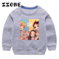 Children's Hoodies Kids Demon Slayer Kawaii Blade of Ghost Print Sweatshirts Baby Pullover Tops Girls Autumn Clothes,KYT5392