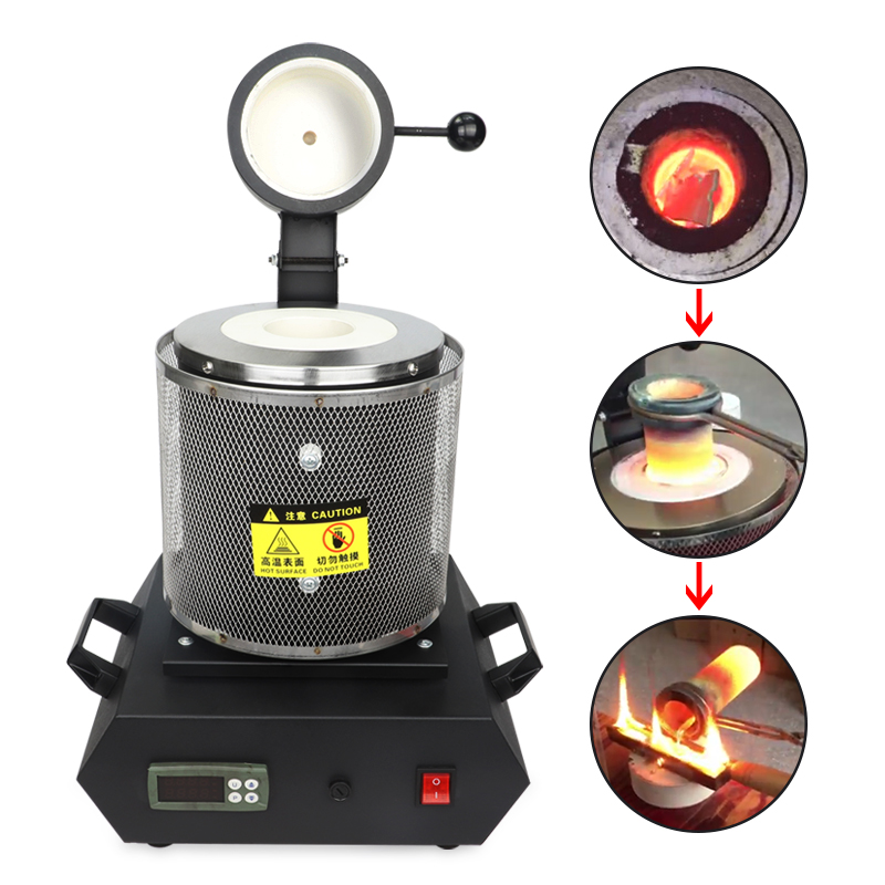CE New Melting furnace 1kg 2kg 3kg graphite crucible furnace high temperature small melting furnace jewelry 1600W 220 / 110V