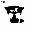 YJZT 15X12.9CM Sweet Kitty Car Sticker Funny Car Bumper Window Vinyl Decal Cat Black/Silver C24-1675