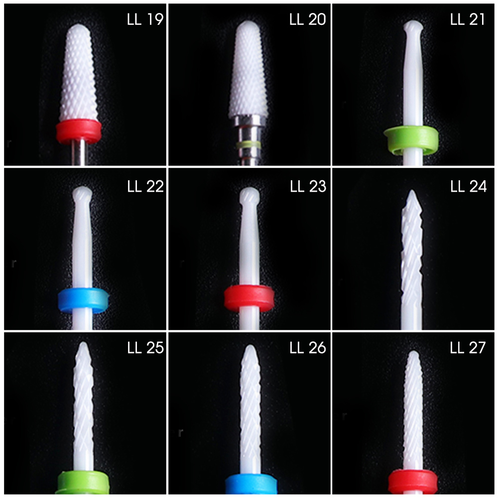 1pcs Ceramic Cutter for Manicure Machine Electric Nail Drill Milling Rotary Flame Remover Gel Polish Nail Drill Bits CHLL01-27