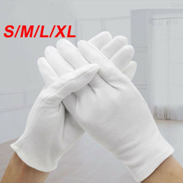 6 Pairs Unisex Handling Work Hands Protector Soft Costume Jewelry Silver Inspection Cotton White Gloves