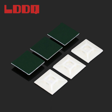 LDDQ 100pcs Self Adhesive Nylon Cable Tie Mounts 20mm Wire Zip Tie Mounting Base Lamp White Color National Standard High Quality