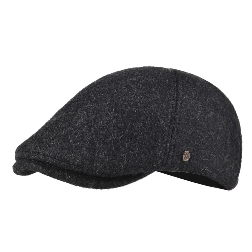 VOBOOM Fall Winter Driver Hat Newsboy Cap Men Wool Twill Warm Ivy Flat Caps Soft Casquette 183
