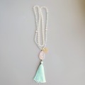 Lii Ji Matte Clear Quartz Aquamarine Rose Quartz Tassel Bohemia Long Handmade Necklace Necklace Drop Shipping