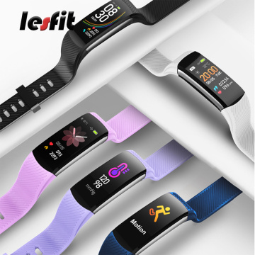 Lesfit Waterproof Silicone Smart Wristbands Men Android Smart Tracker Heart Rate Activity Women Bracelet Fitness Sport Tracker