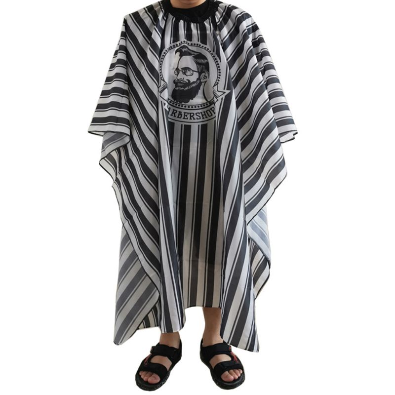 2021 New Professional Stripe Hair Dressing Gown Anti-static Haircut Apron Barber Cape