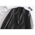 2021 Long PU Faux Leather Blazers Women Leather Jacket Coat Brand New Women's Jackets Outerwear Ladies Coats Female Leather Suit