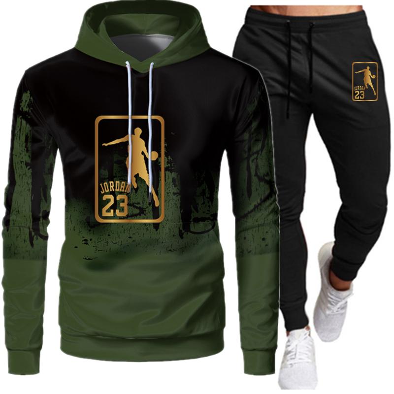2020 new men's hooded sweater Suit Jordan 23 sportswear pullover sweater hoodie + sweatpants jogging men's casual sportswear