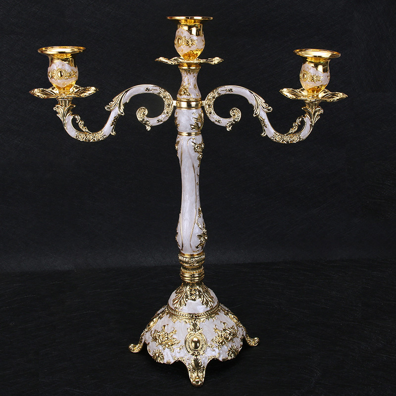 European Metal Candle Holders Candlestick Stand Home Decor Wedding Prop Romantic Candle Holder Candelabra Gold Silver