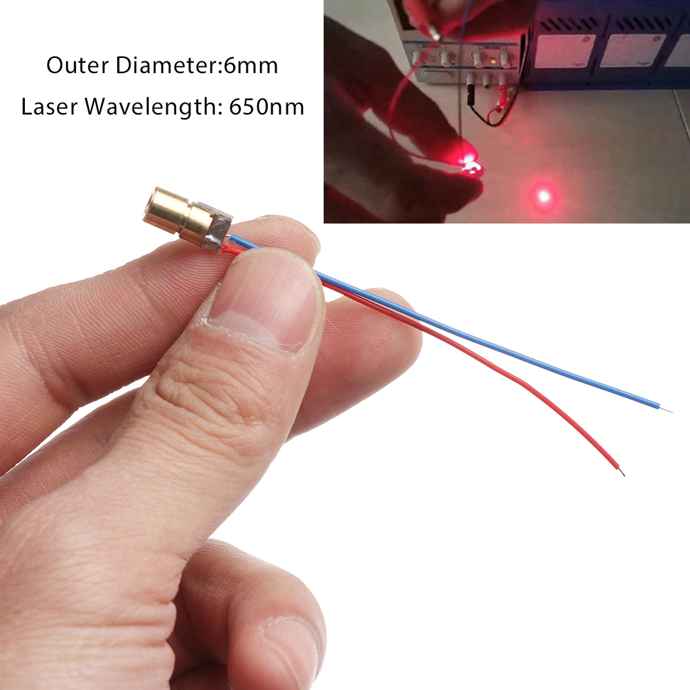 5/10Pcs Adjustable Laser Dot Diode Module Red Copper Head Laser diode 650nm 6mm 3/5V 5 million Watt Power Tool Accessories