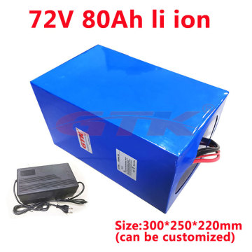 GTK lithium battery 72V 80Ah li ion 14400w peak discharge with bms scooter kit golf cart 72v bms +10A charger