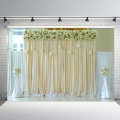 Wedding White Curtain Blossom Floral Garland Wall Photography Backgrounds Custom Photographic Backdrops for Photo Studio