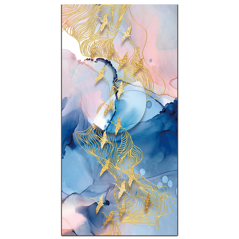 Nordic Style abstract Pictures Golden crane Painting Home Wall Decoration Art Picture For Living Room Hotel Entrance