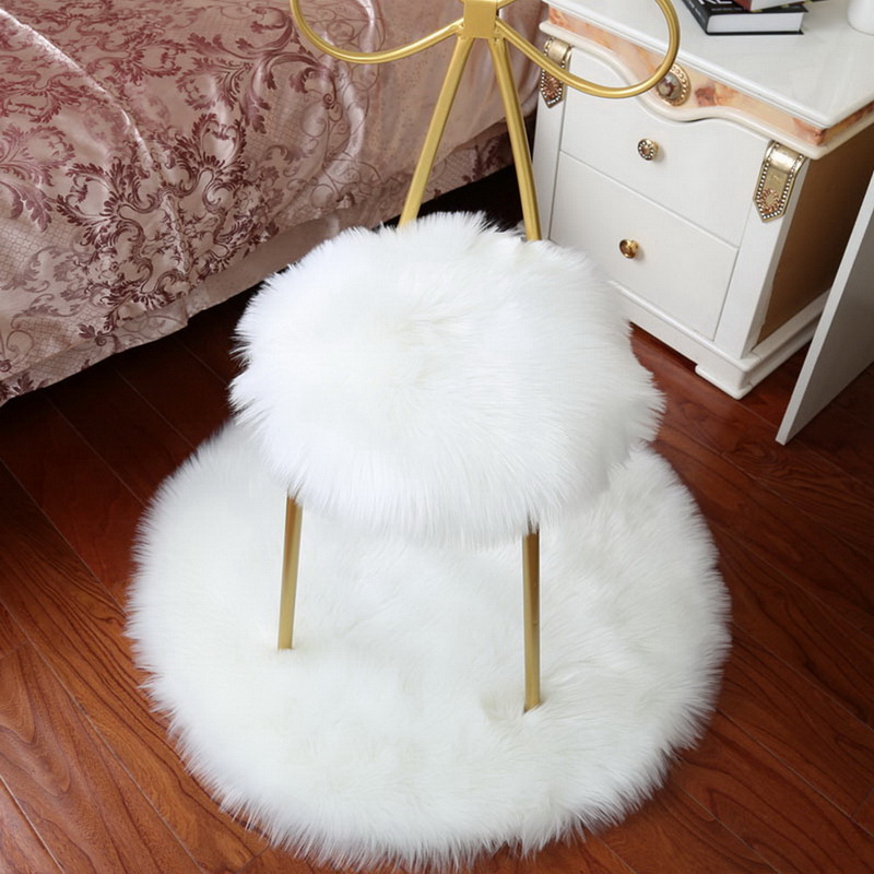 Soft Artificial Sheepskin Rug Chair Cover 30*30CM Bedroom Mat Artificial Wool Warm Hairy Carpet Seat Textil Fur Area Rugs