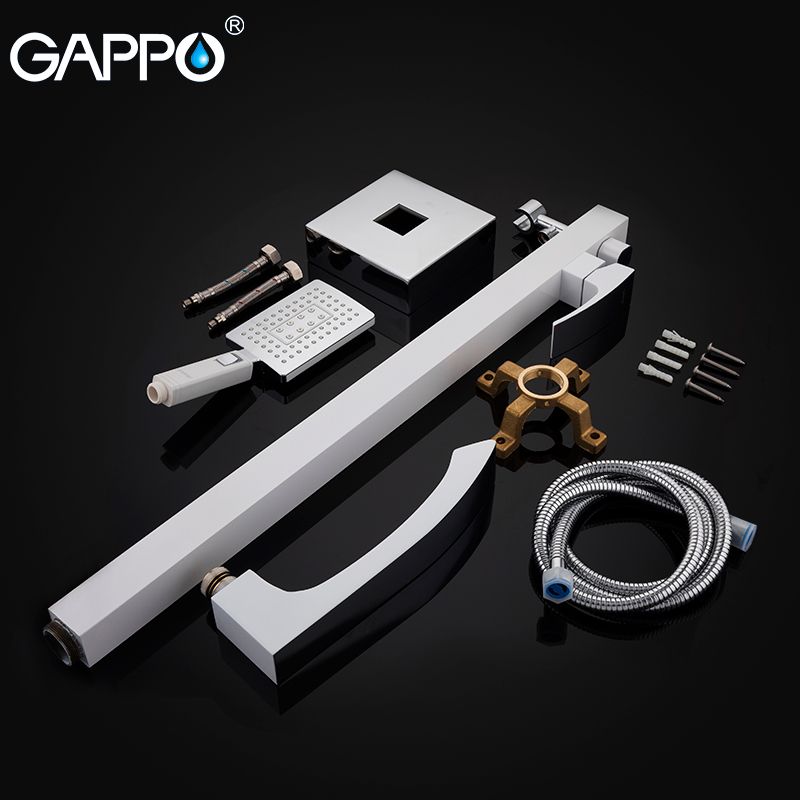 GAPPO sanitary ware suite do anheiro taps white free bathtub faucets brass bathroom rainfall shower bathtub faucet baignoire