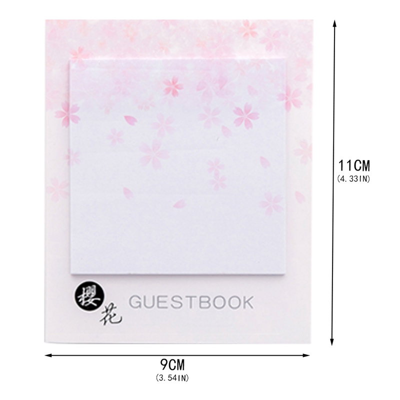 2020 Fresh Cherry Sakura Natural Memo Pad Sticky Notes List Escolar Papelaria School Supply Label