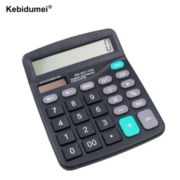 kebidumei Office Solar Calculator Commercial Tool Battery or Solar 2 in 1 Powered 12 Digit Electronic Calculator with Big Button