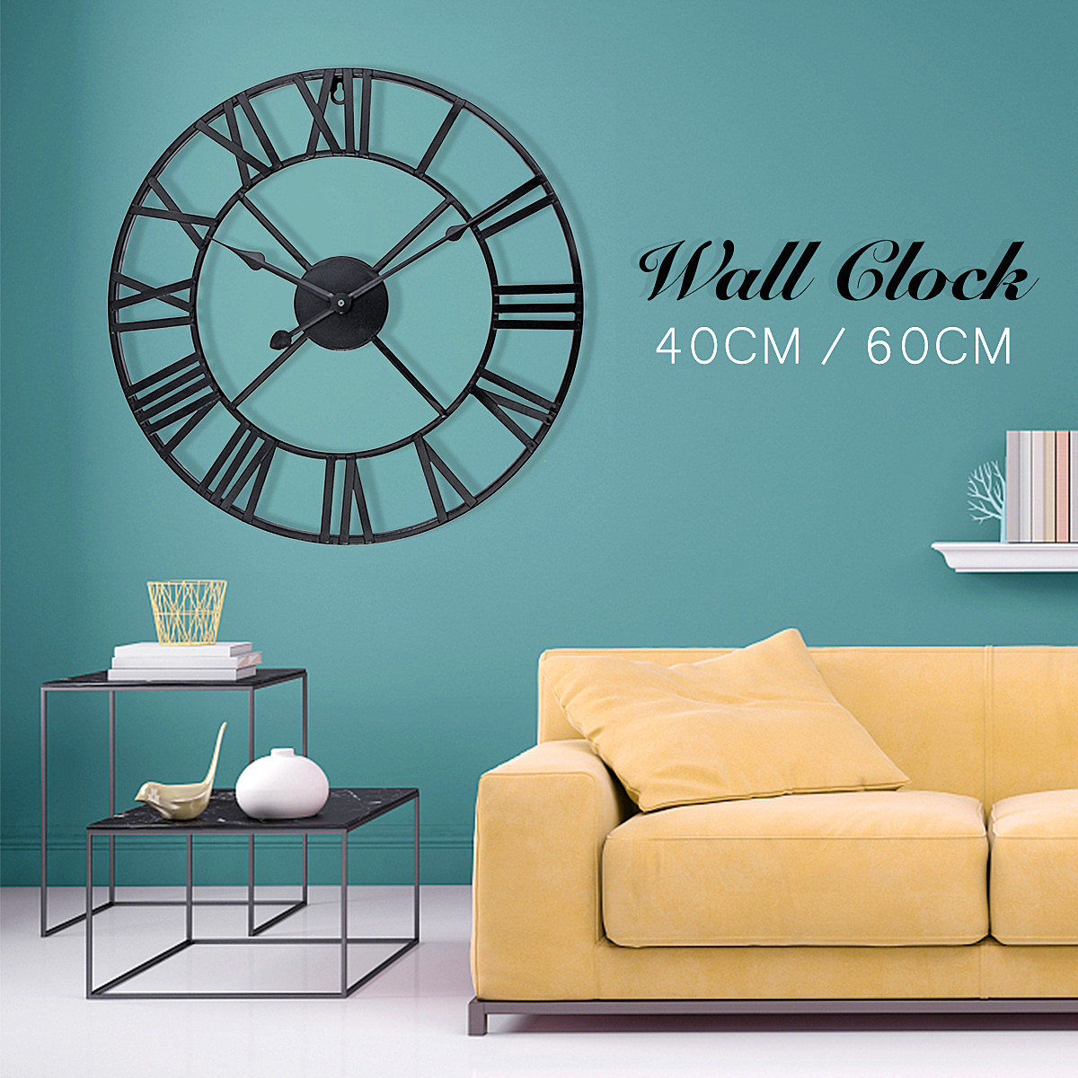 Newest 40cm/60cm Wall Clock Vintage Home Decor Livingroom Roman Round Shape Wall DecorativeHome Decoration Accessories Clock