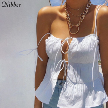 Nibber sweet cute girls style white camisole women street casual top tee summer Leisure vacation home wear loose tank top female