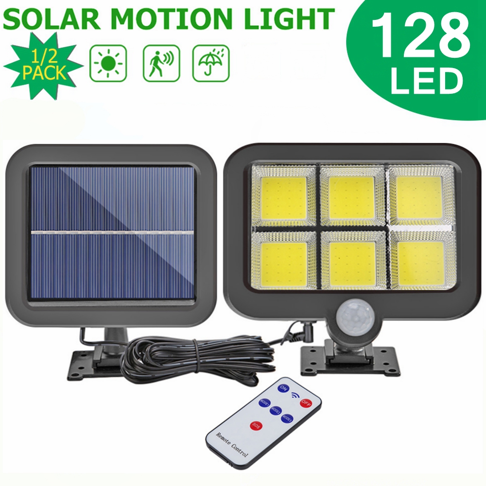128LED Solar LED Light Outdoors IP65 Waterproof Remote Control Motion Sensor Solar Wall Lamp For Garden Decoration Dropshipping