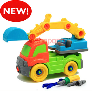 26cm Baby Excavator Toy Kids Plastic Detachable Assembly Cars Truck Toys Screwing Blocks Vehicles Model Building Kits