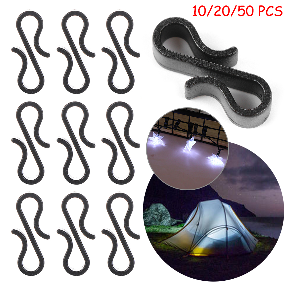 10/20/50pcs S-Shaped Hook Gutter Hooks Heavy Duty Clips Rope Buckle Outdoor Camping Tools New Year Party Lights Decoration Clip