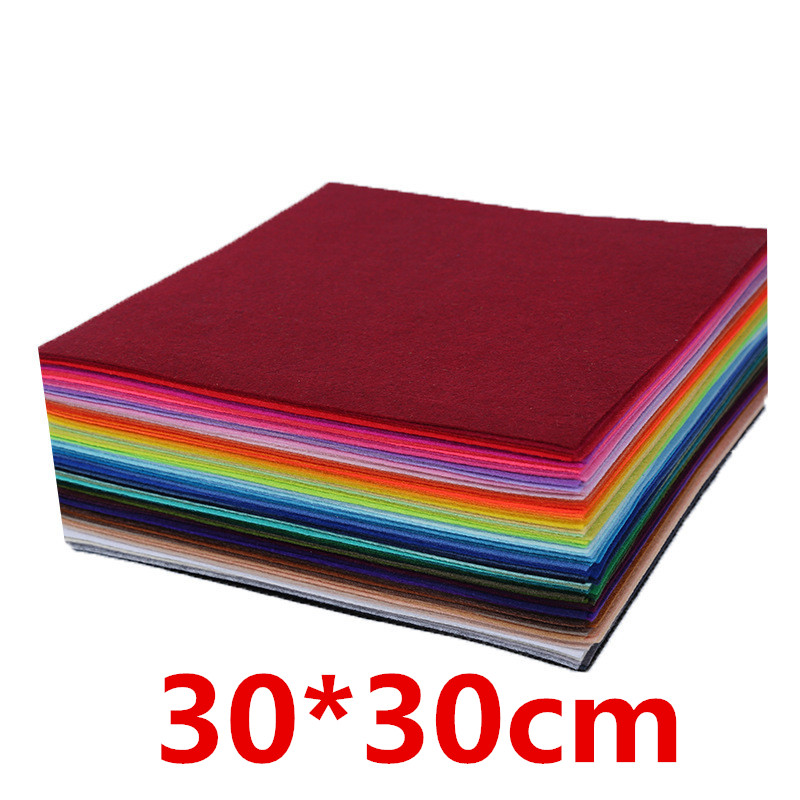 40pcs 30*30cm Non Woven Fabric/Felt Cloth /Polyester Cloths/1mm Thickness/Hand sewing Dolls Crafts Tablecloth Home Decoration