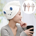 Girl's Super Absorption Turban Hair Drying Towel Quick-Dry Cartoon Koala Microfiber Hair Towel Pink