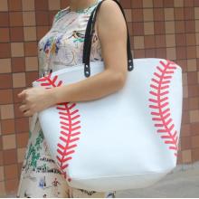 wholesale new yellow softball white baseball Jewelry Packaging Blanks Kids Cotton Canvas Sports Bags Baseball Softball Tote Bag
