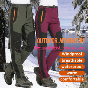 Autumn Winter Men Women Outdoor Hiking Pants Softshell Trousers Waterproof Windproof PantsTrousers M-4XL Oversized Outdoor Pant