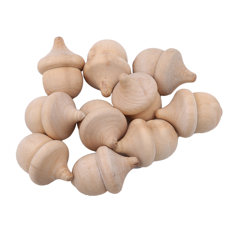 Creative Useful NEW Hot Sale 10PCS Unfinished Wooden Acorns Peg Ornament