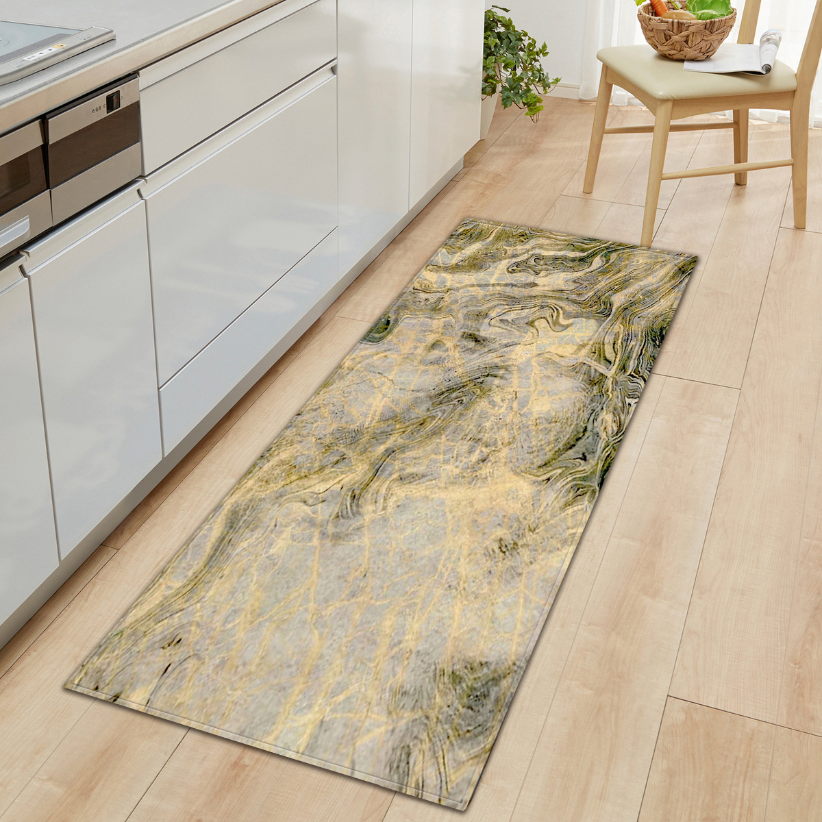 Ocean Wave Kitchen Mat Floor Mat Carpet Anti-Slip Backing All-Weather Entrance Doormat Soft Anti-Fatigue Rug Carpet Mats