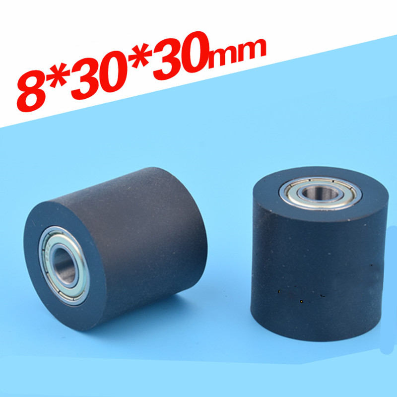 [PU0830-30RS] 8*30*30 double 698RS ball bearing big bag flat type TPU PU bearing roller wheels rubber pulley