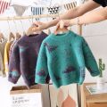 ins hot baby boys sweater 2-7 years old Autumn and winter children's sweater Mohair Cartoon dinosaur kids sweaters baby tops