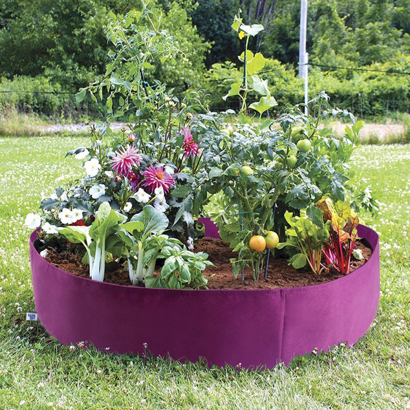 Fabric Raised Garden Bed Round Planting Container Grow Bags Plant Nursery Pot Breathable Felt Fabric Planter Pot Garden Supplies