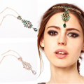 1pcs Hair Decoration Fashion Indian Boho Gold Color Head Chain Pearl Crystal Head Dress Headpiece For Women Hair Jewelry