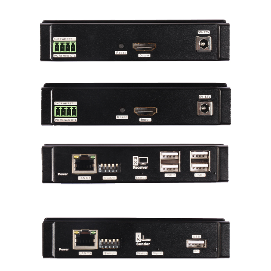 Mirabox HDMI KVM Extender 4K30HZ 4: 4: 4 over IP with USB2.0 Hub Low Latency 50ms Share a Switch with Other Network Device