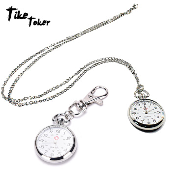 Tike Toker,No Waterproof Watches elderly Clear Large Numbers Pocket Watches Keys Holders Watches Student Tests Nurse Watches