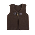 Kids Girls Boys Vests Waistcoat Button Children Knitted Outerwear Infants Tops Coats Autumn Solid Warm Clothing Top