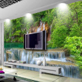 Custom 3D Wallpaper Green Forest Waterfall Landscape Photo Wall Mural Wallpapers For Living Room Sofa TV Background Home Decor