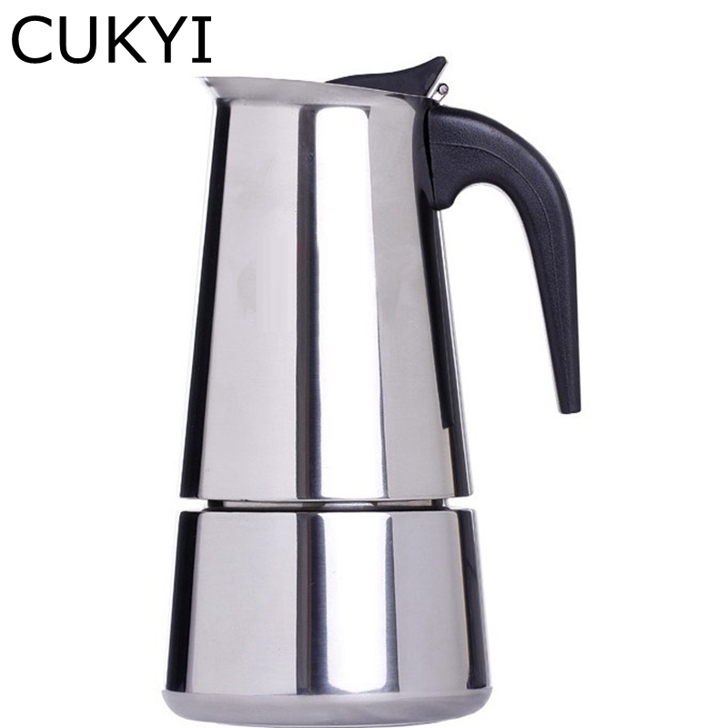 CUKYI 4/6/9 cups Stainless steel Italy Moka pot Espresso Coffee Maker 200ml/300ml/450ml