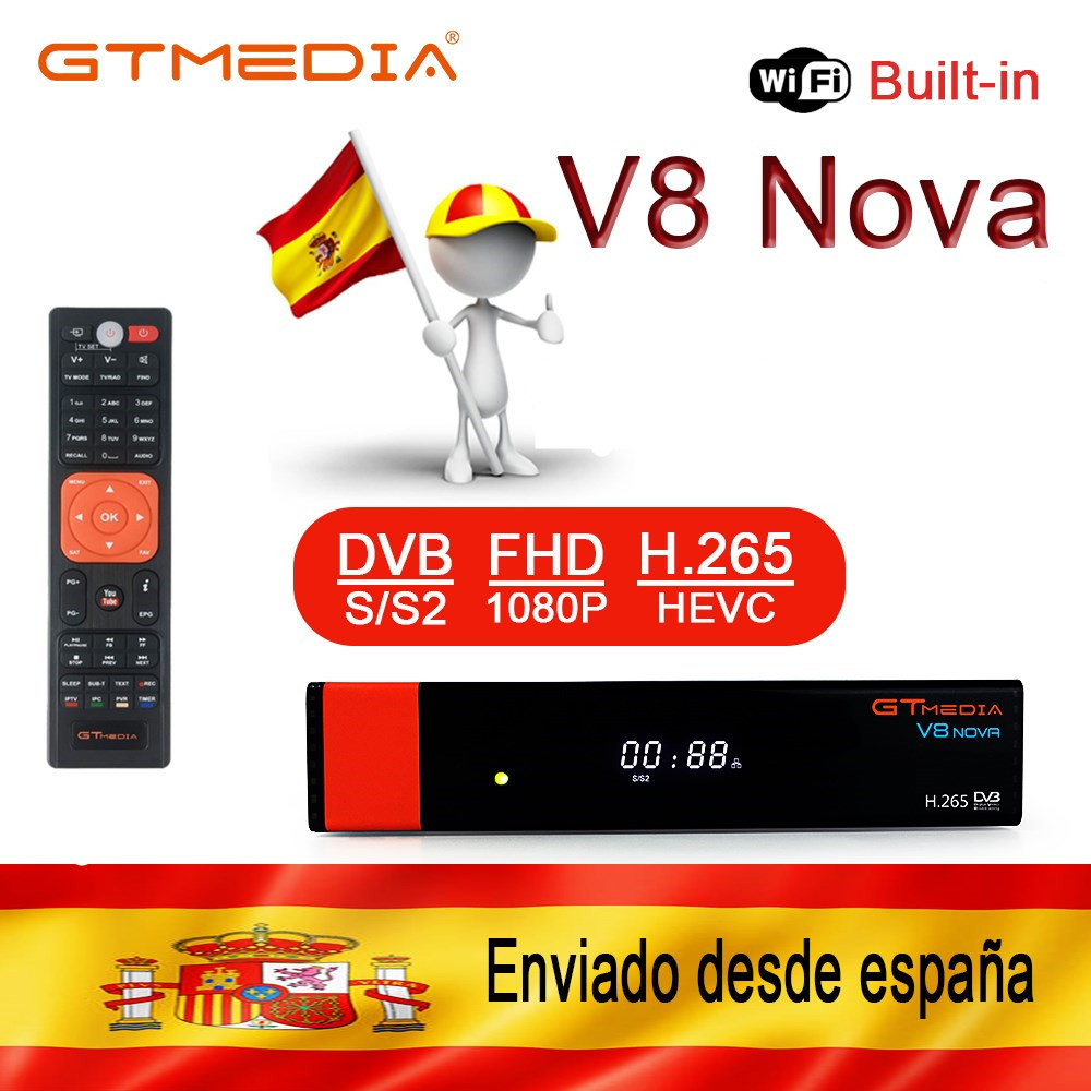 New model GTmedia V8X Satellite Decoder Built in Wifi Update by GTmedia V8 NOVA DVB-S2 h.265 1080P Satellite TV Receiver