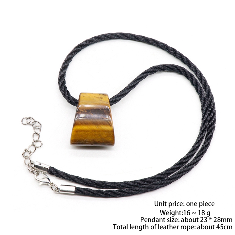 Natural agate crystal fan axe with large hole and thick rope pendant DIY design handmade necklace original national style