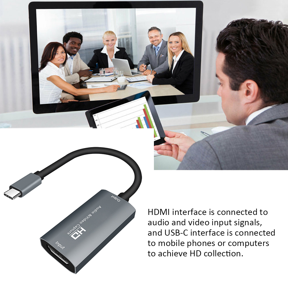 Audio Grabber Video Capture Card Record Via DSLR Anti Interference HD 1080P Portable Plug And Play To TYPE C Teaching Game