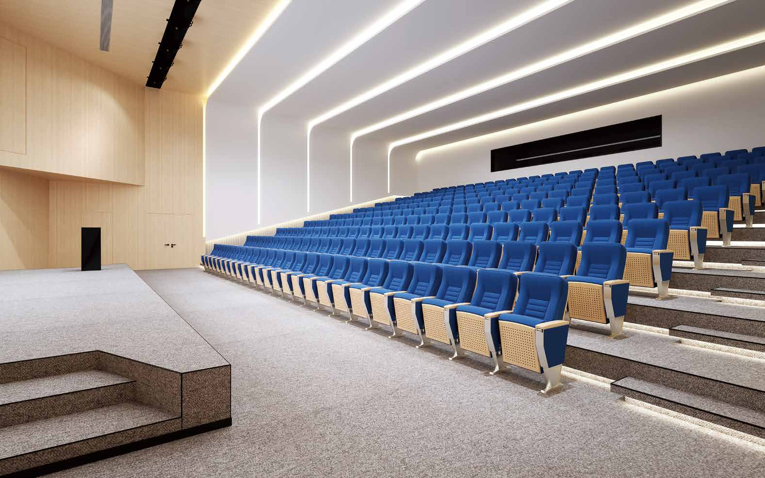Entertainment Space Furniture customized university conference lecture room hall seats seating table auditorium chairs