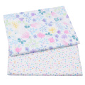 2PCS Printed Star Flower 100% Cotton Fabric, Sewing Children's Sheets & Clothing, Quilting Fat Quarters Baby Textile Fabric