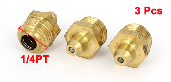 X Autohaux 3 Pcs 13Mm Dia Male Thread Straight Grease Nipples Fittings Brass Tone For Auto Car