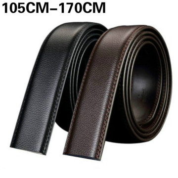 Men Without Buckle Strap Automatic Belt Lengthened Body With Extended 105 110 120 125 130 140 150 160 170cm Wide 3.5cm PVC